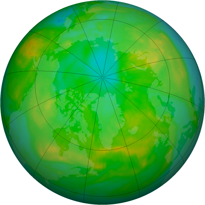 Arctic ozone map for 15 July 1985